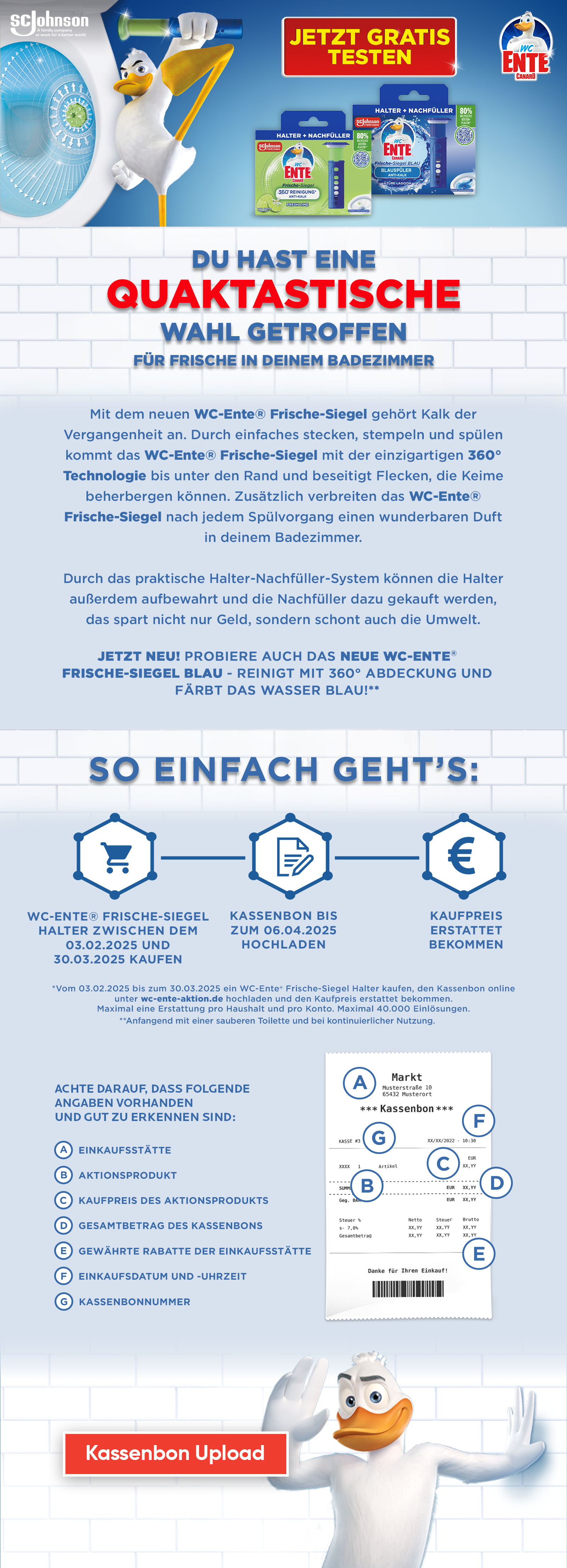 WC-Ente Gratis Testen Aktion